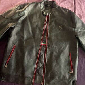 Ferrari Black Jacket with Red Zipper Details